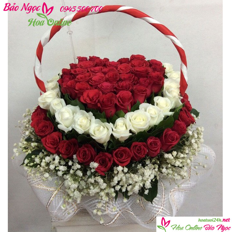 Giỏ hoa hồng tình yêu TY-2518